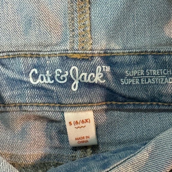 Cat & Jack Light Blue Denim Overalls with Unicorn design - Picture 3 of 4